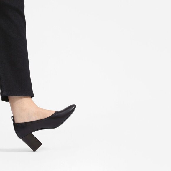 Everlane Day High Heel Stacked, Black, 6 1/2 - Picture 2 of 7